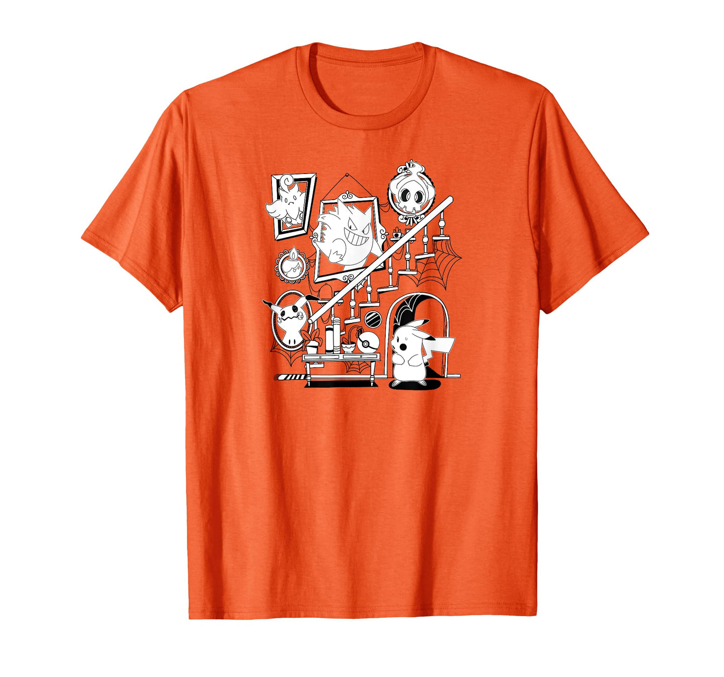 Pokémon - Halloween Orange Gengar Mimikyu Duskull Litwick T-Shirt