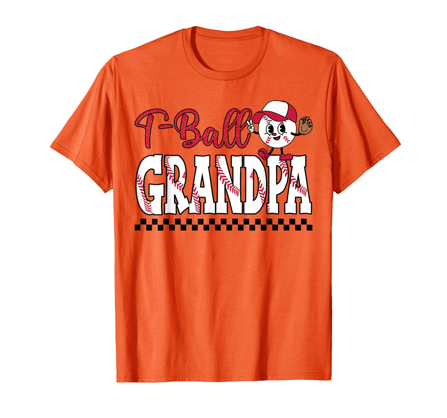 Tee Ball Grandpa Leopard Funny Tball Grandpa T-Shirt