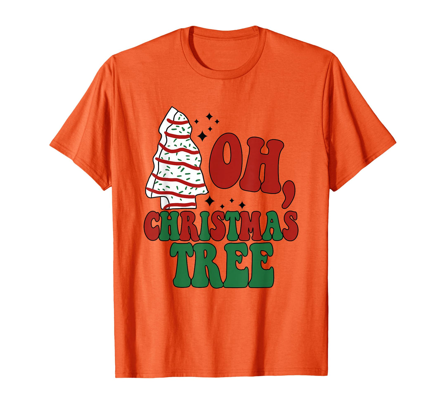 Oh Christmas Tree Cakes Debbie Becky Jen Groovy Retro Pajama T-Shirt
