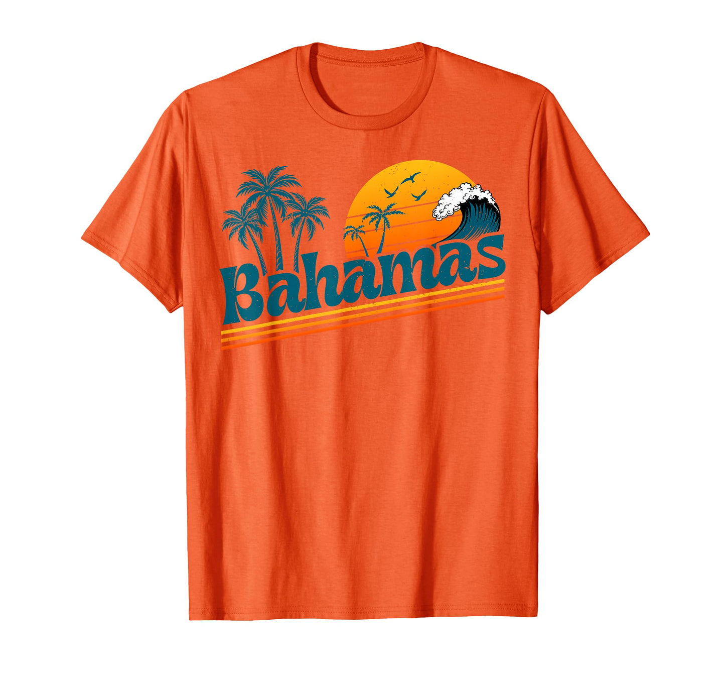 Retro Bahamas Beach Summer Vacation Sunset 70s 80s Palm Tree T-Shirt