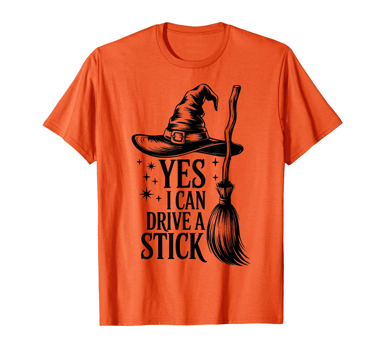 Yes I Can Drive A Stick Witch Shirt Cute Witch Halloween T-Shirt