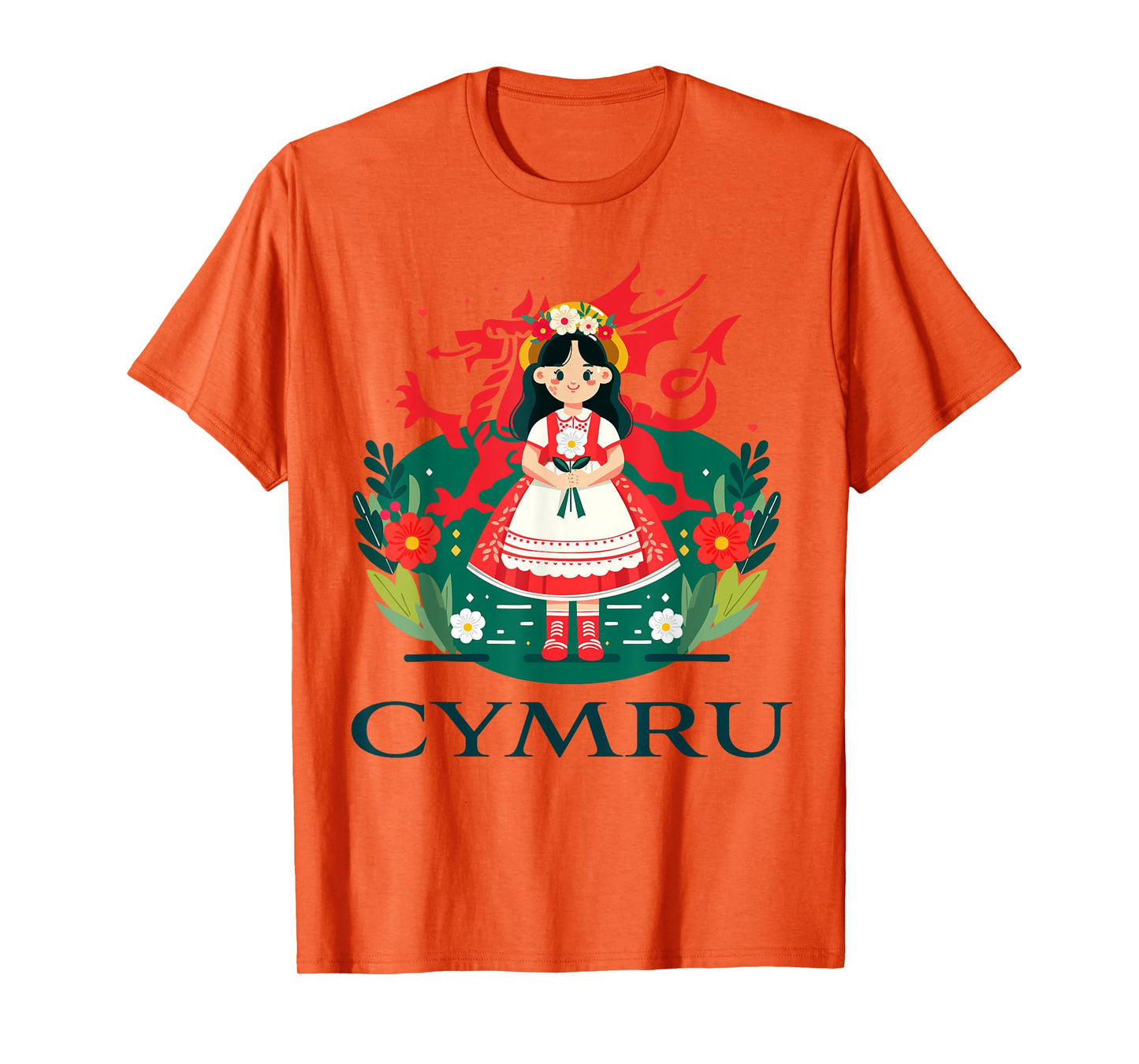 Cymru Wales Red Welsh Dragon Girls T-Shirt