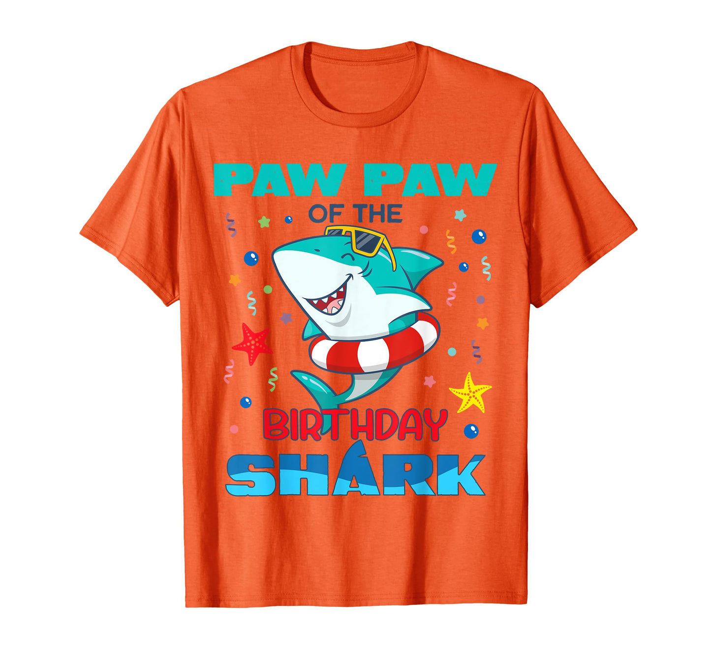 Paw Paw Of The Birthday Shark Kids Party Family Matching T-Shirt