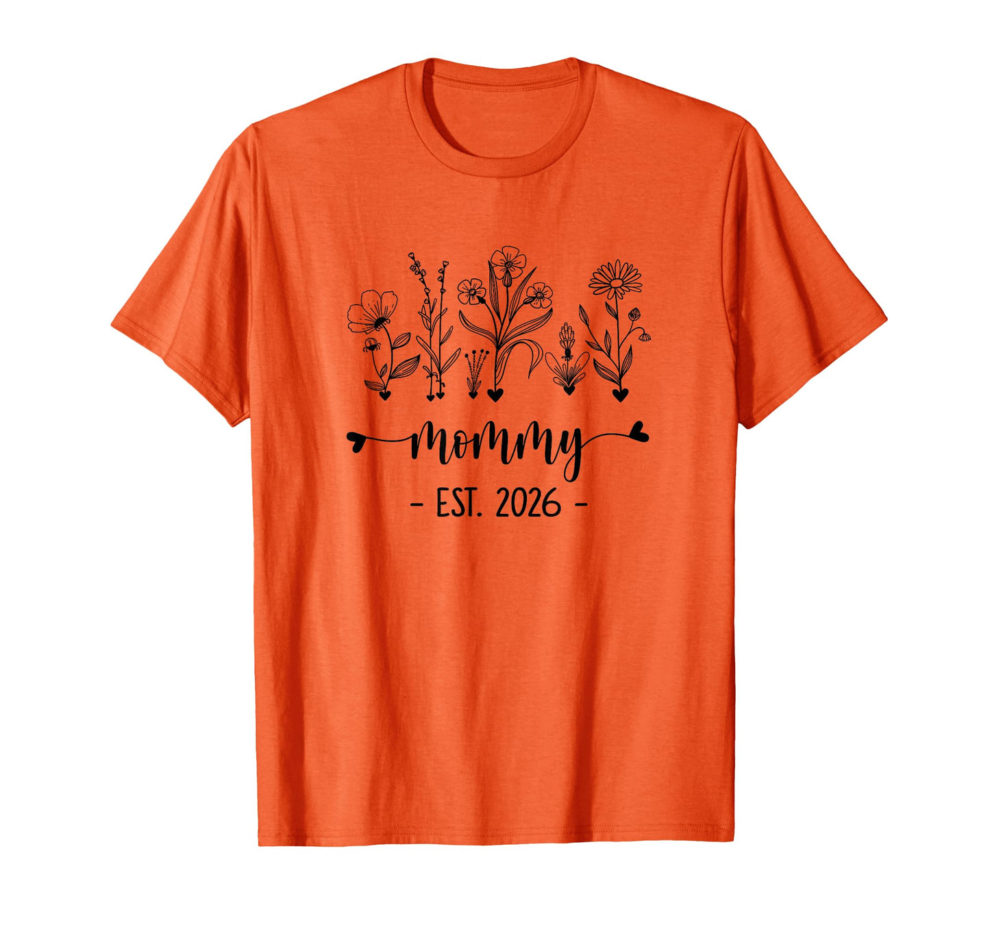 Promoted To Mommy Est 2026 Pregnancy Announcement Flower T-Shirt