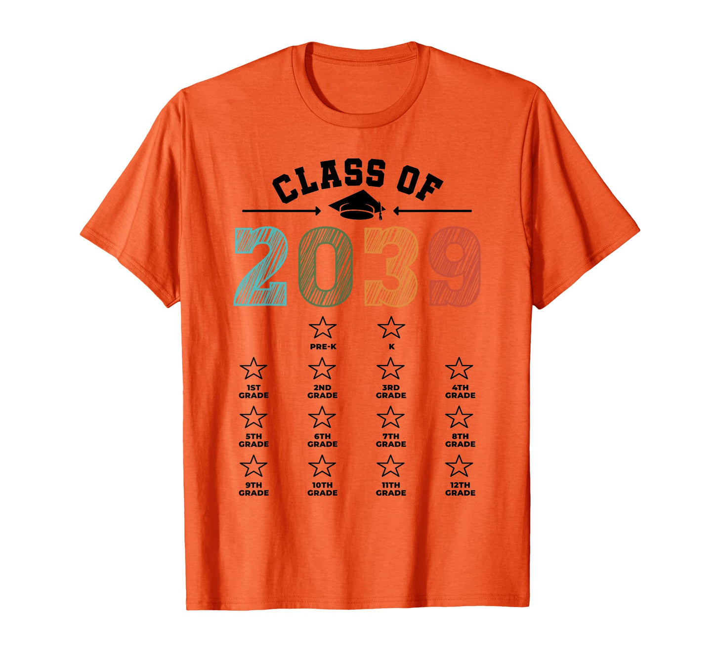 Class Of 2039 Shirt Mom Dad Checklist Pre-k 12th Grade 2039 T-Shirt