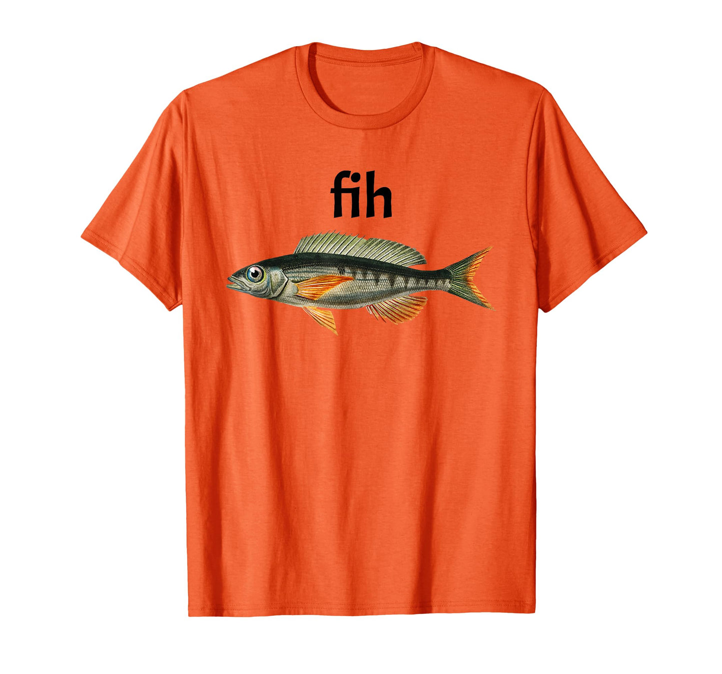 "Fih" Funny Misspelling Fish Meme, Simple Humor T-Shirt