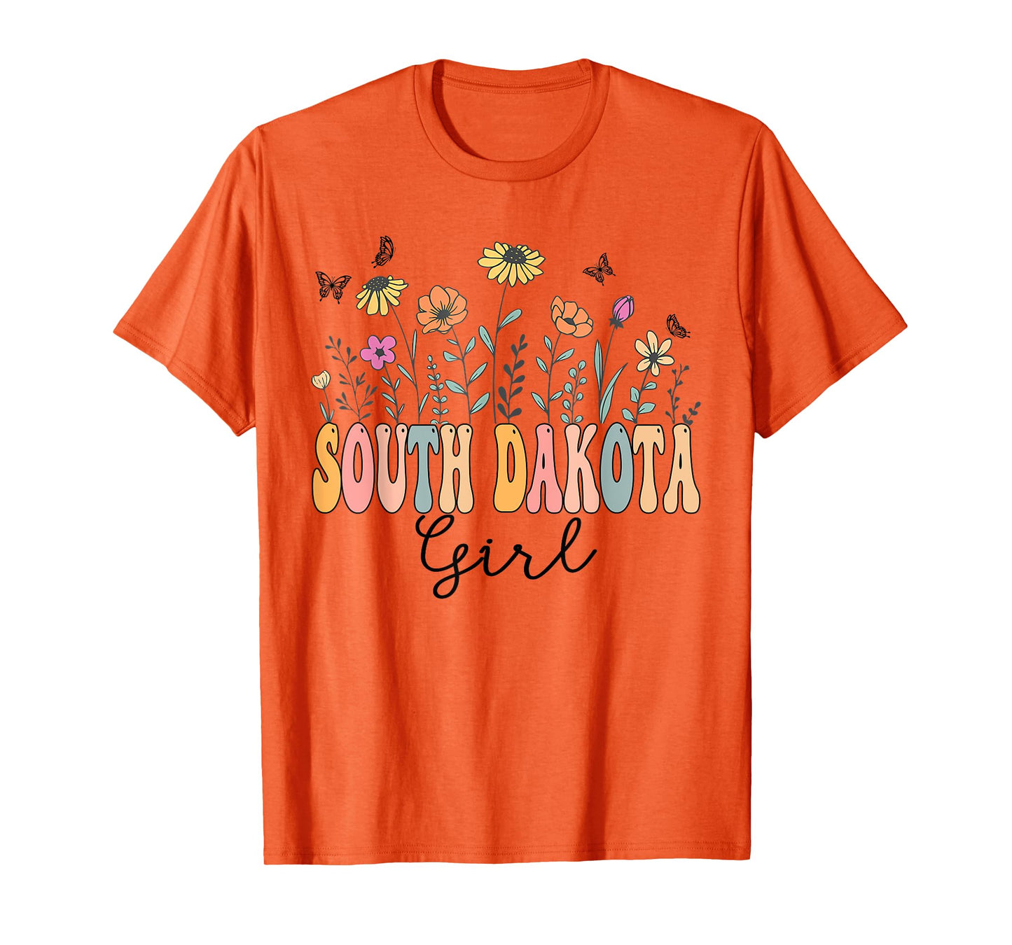 South Dakota Girl Wildflower Groovy South Dakota Lover T-Shirt