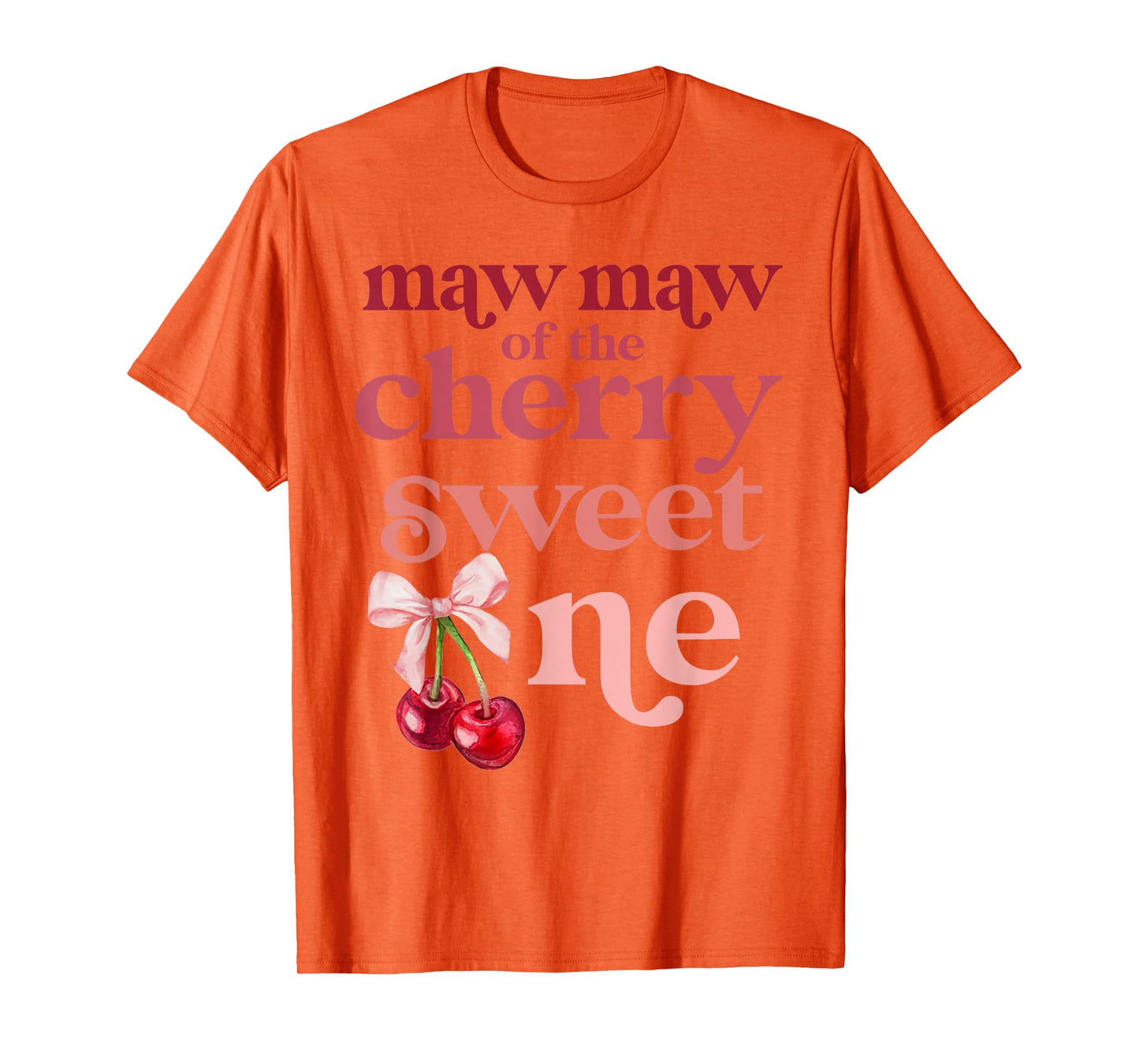 Maw Maw of the Cherry Sweet One Coquette First Birthday 1st T-Shirt