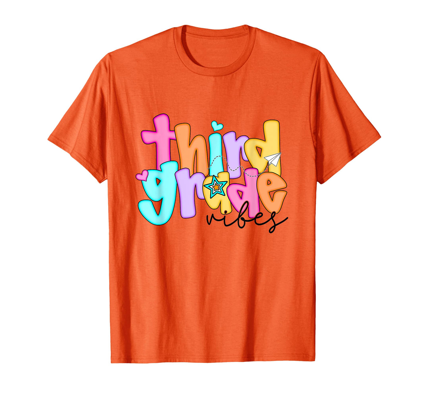 Preppy Third Grade Vibes Teacher Girls Kids Back To School T-Shirt