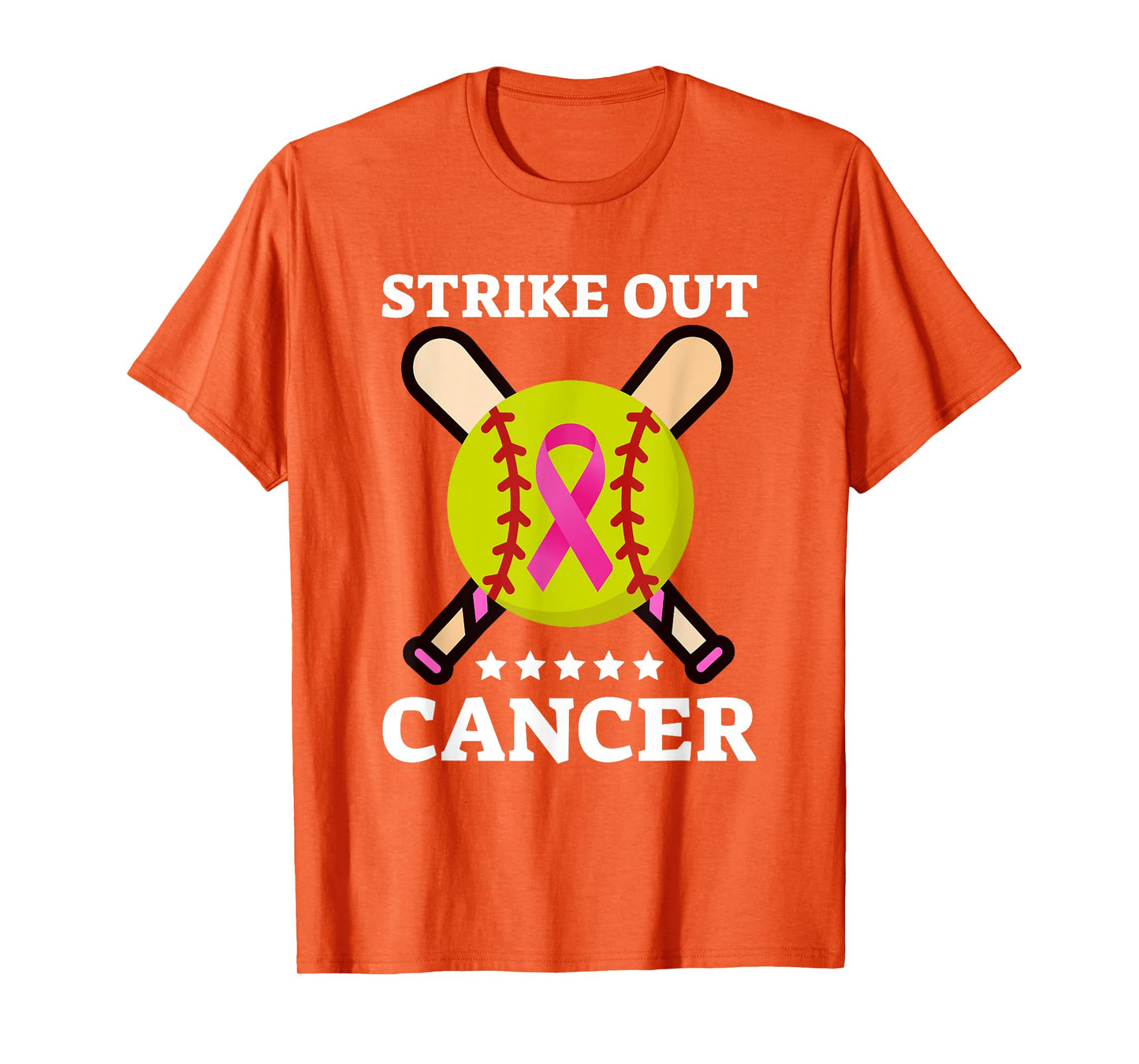 Strike Out Breast Cancer Awareness Day Pink Ribbon Softball T-Shirt