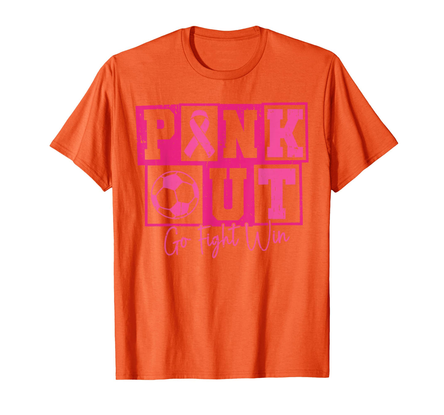 Pink Out Go Fight Win Soccer Breast Cancer Warrior Wear Pink T-Shirt