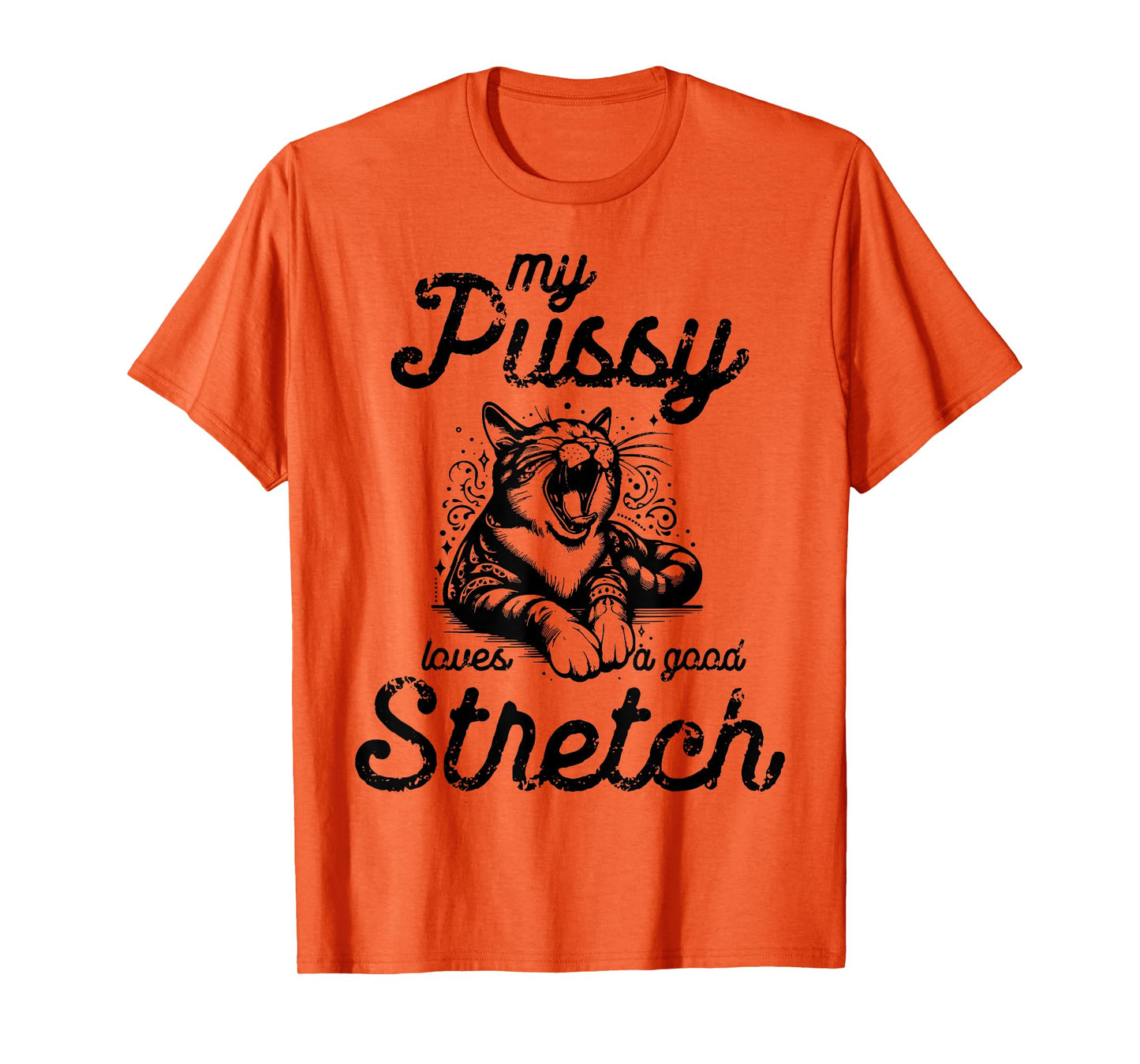 Cat My Pussy Loves A Good Stretch Men Women T-Shirt