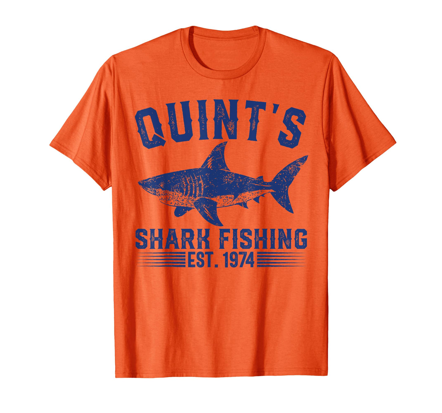 Vintage Quint's Shark Fishing 1974 Retro Fisher Birthday T-Shirt