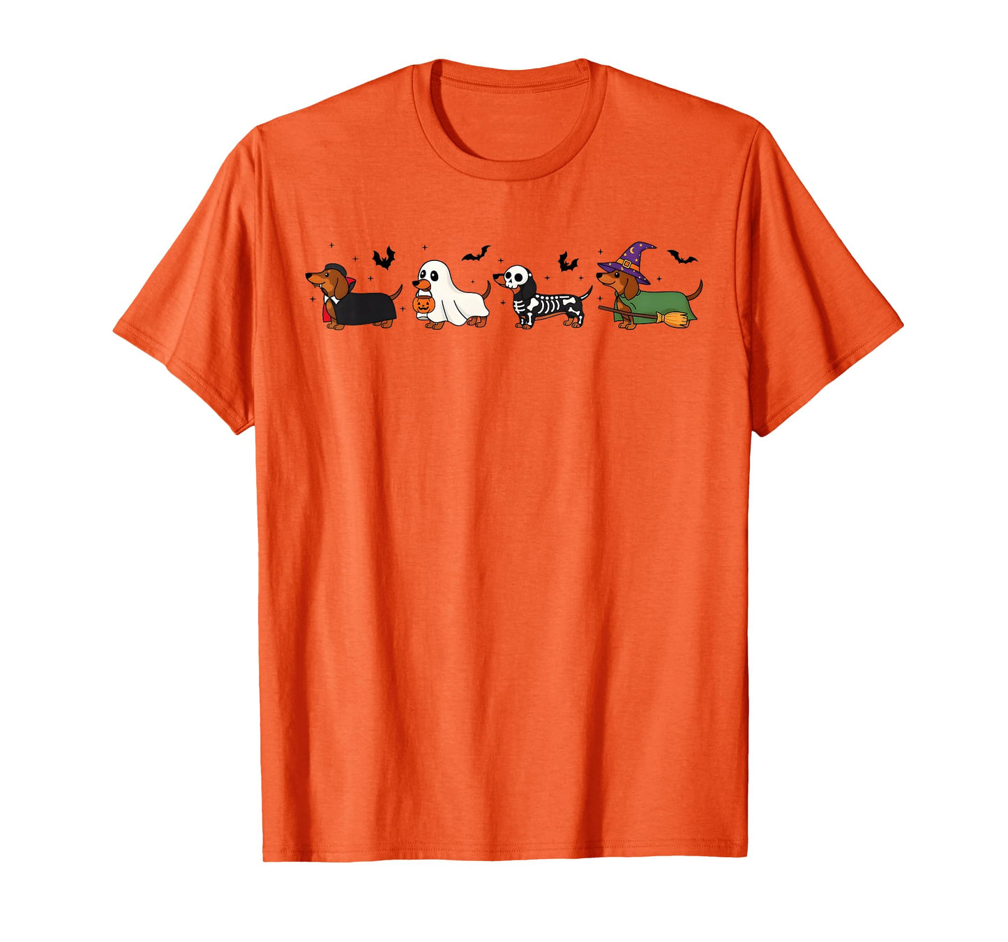 Weiner Dog Witch Happy Halloweenie Cute Halloween Dachshund T-Shirt
