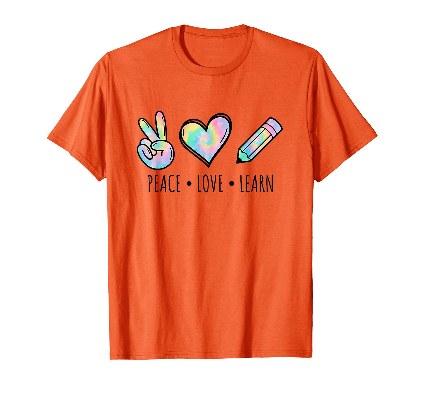 Peace Love Learn Tie Dye Teacher Kids 100th Days Of School T-Shirt