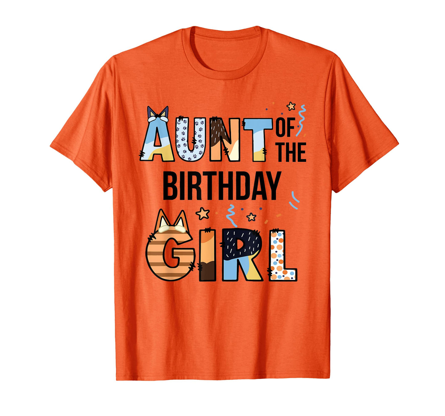 Aunt Of The Birthday Girl Party Blue Dog Lover Matching T-Shirt