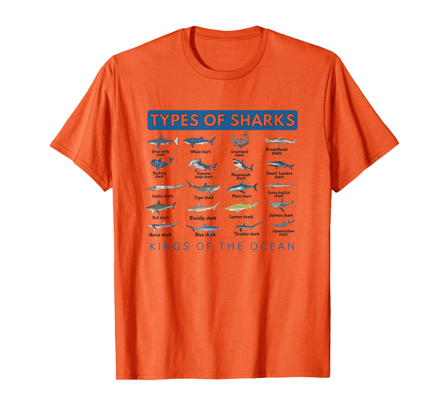 Types of Sharks 2025 Ocean Wildlife Week Educational Shark T-Shirt