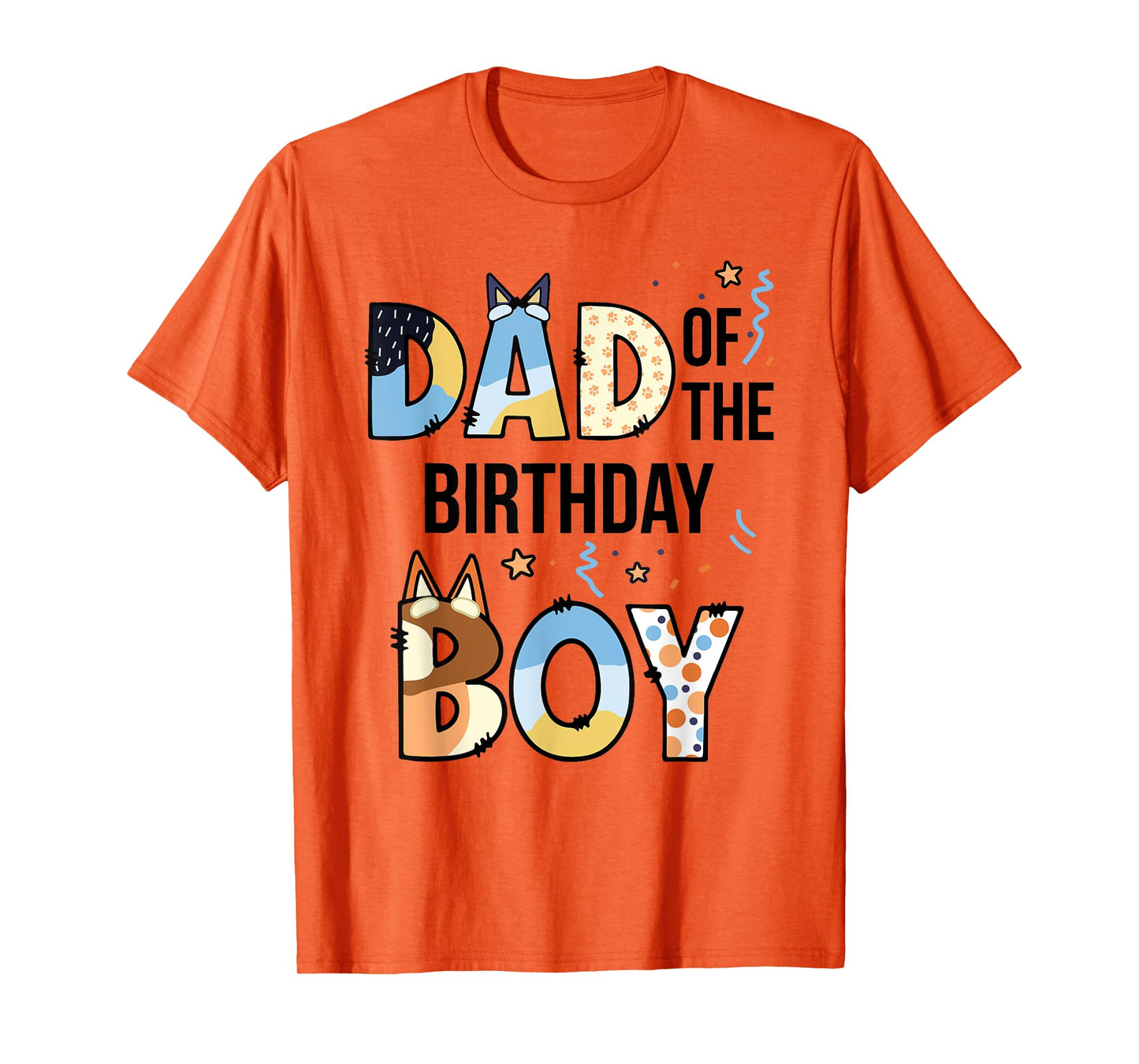 Dad Of The Birthday Boy Party Blue Dog Lover Matching T-Shirt
