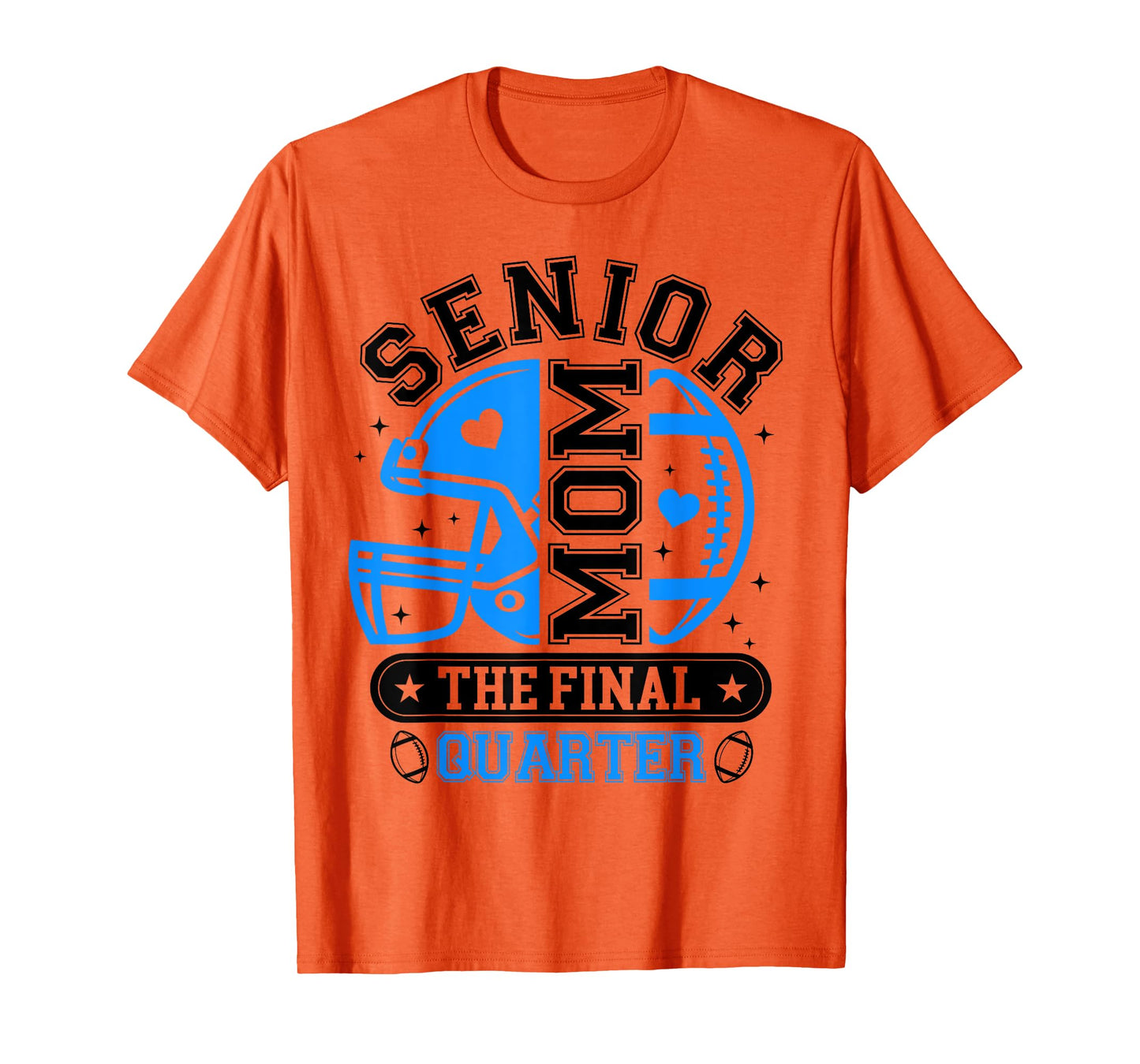 Football Senior Mom 2026 The Final Quarter Blue Black Vibes T-Shirt