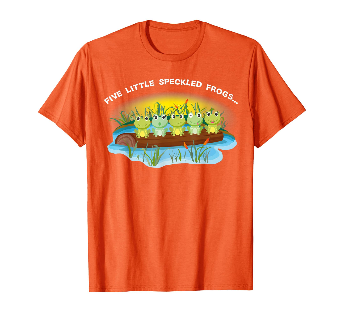 Five Little Speckled Frog unique Nursery Rhyme Green T-shirt T-Shirt