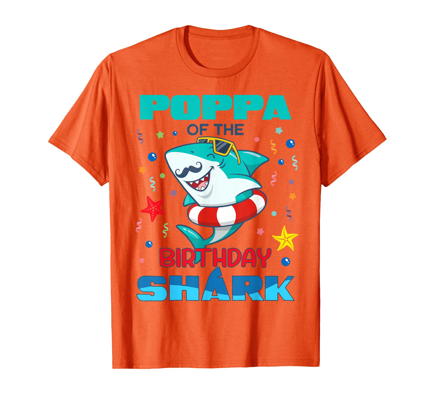 Poppa Of The Birthday Shark Kids Party Family Matching T-Shirt