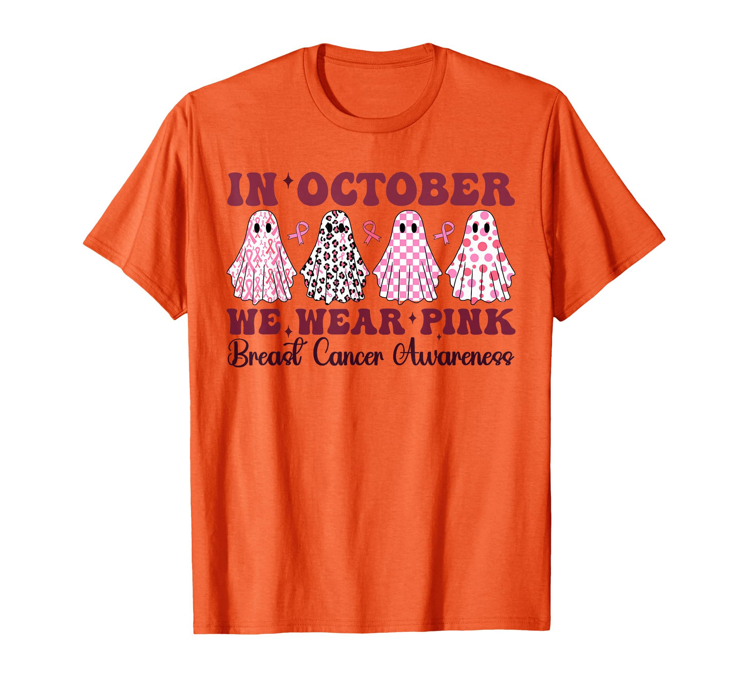 Breast Cancer Awareness Halloween In October We Wear Pink T-Shirt