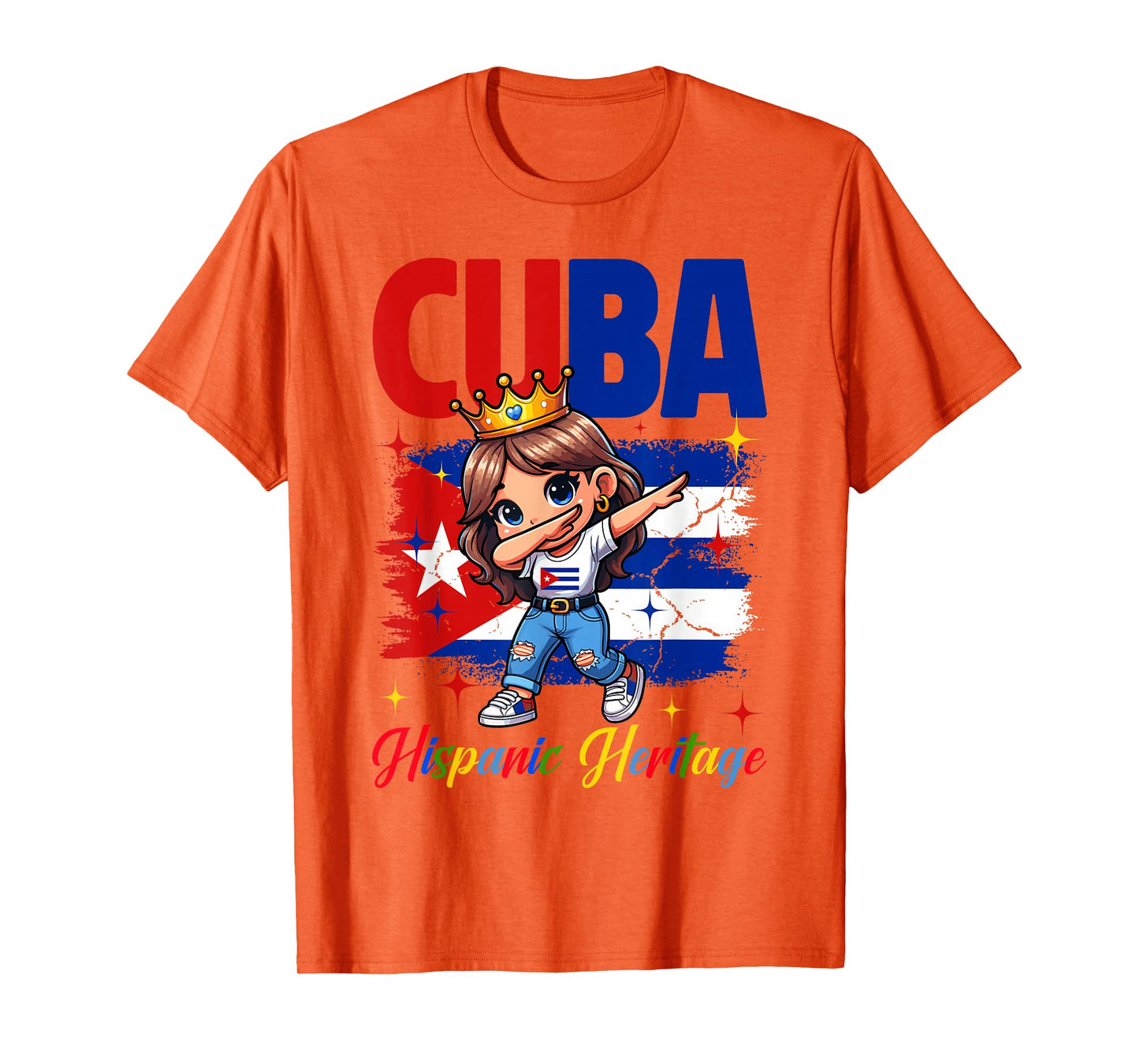 Cuba Hispanic Heritage Month Cuban Flag Latino Girls Kids T-Shirt