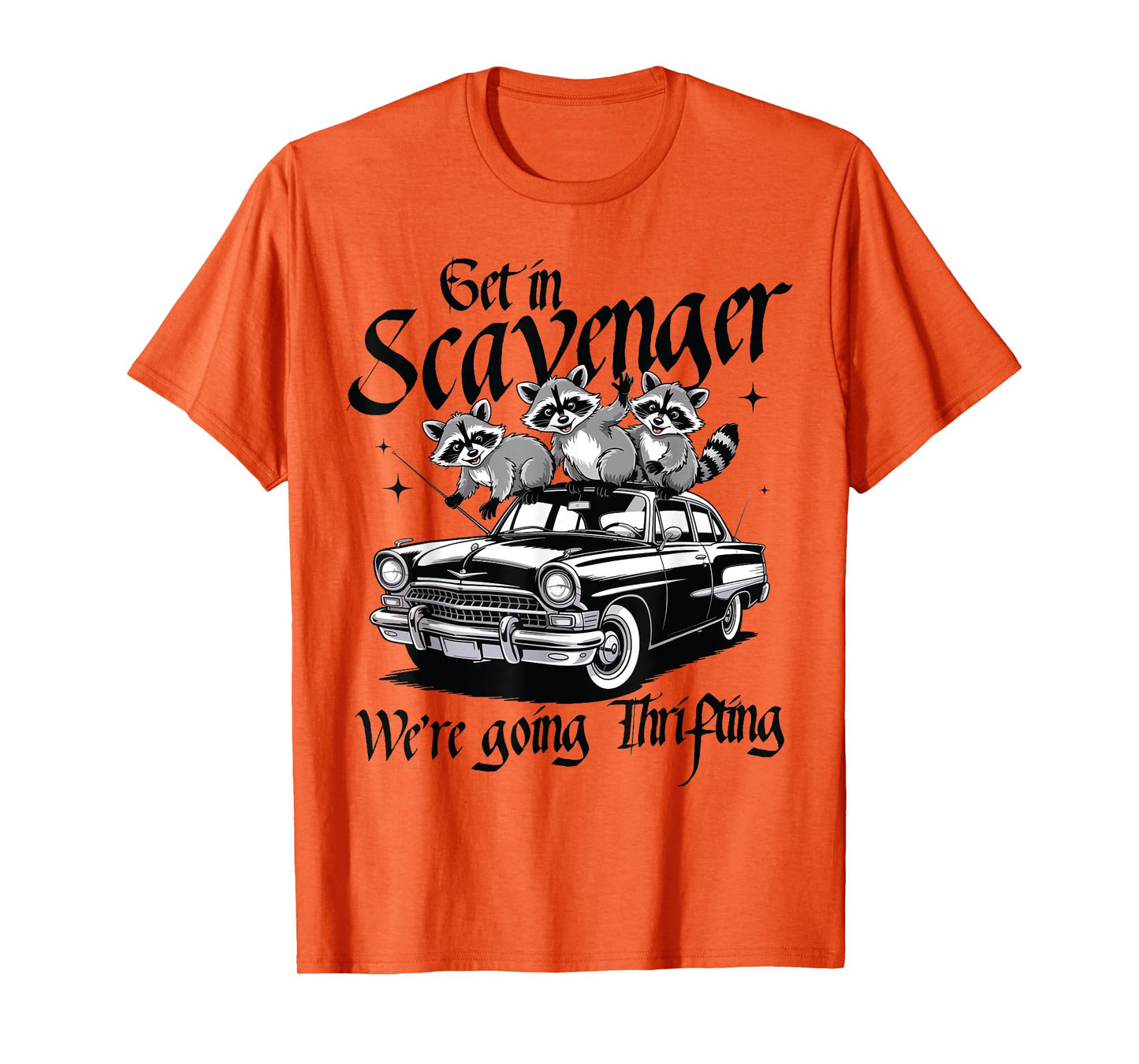 Get In Scavenger We're Going Thrifting Funny Raccoon Meme T-Shirt