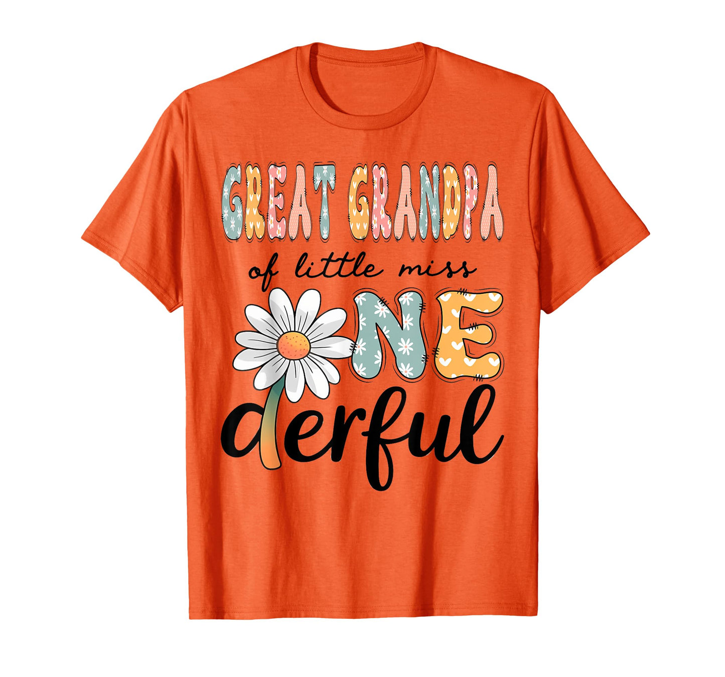 Great Grandpa Of Little Miss Onederful 1St Birthday Daisy T-Shirt