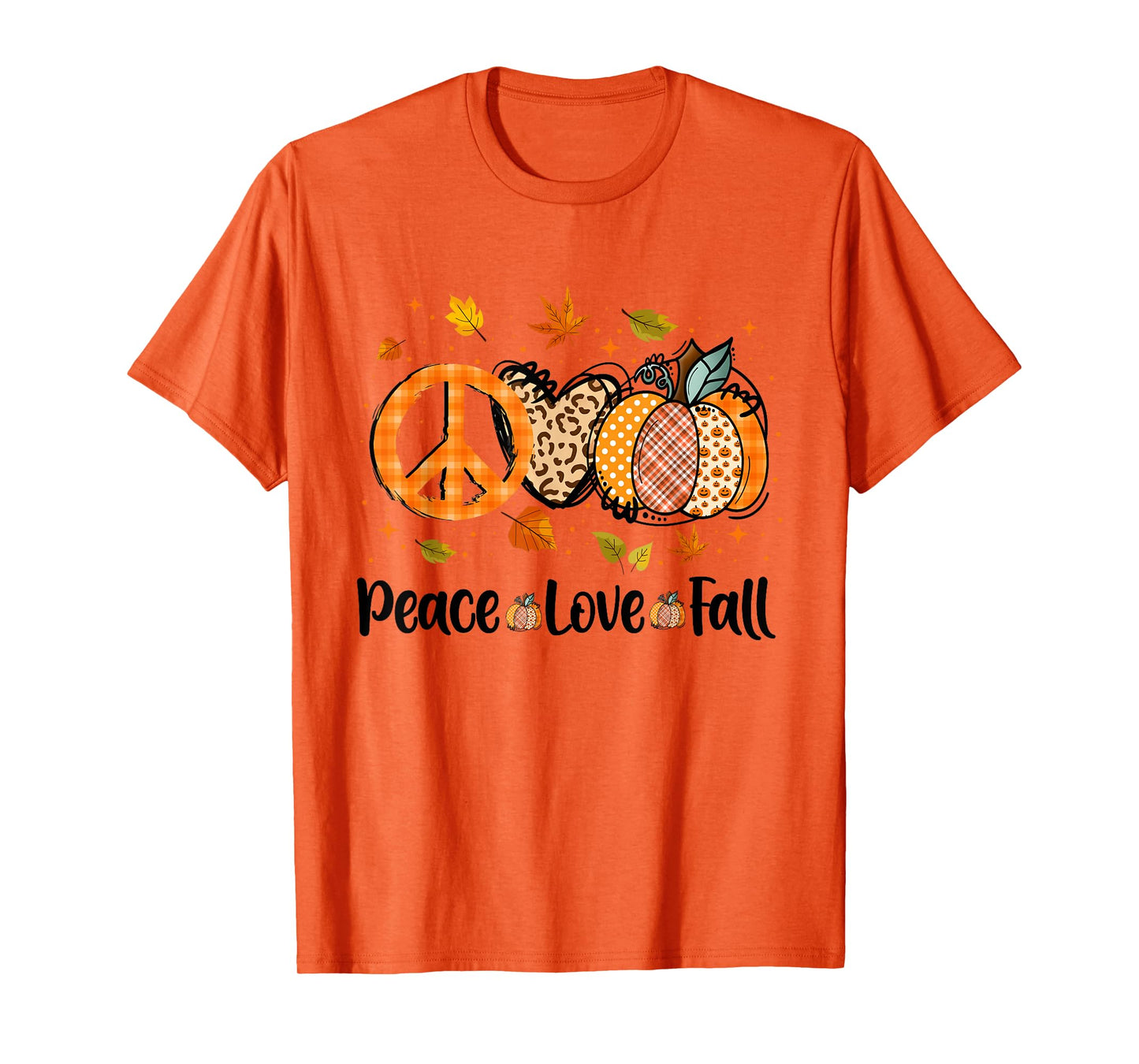 Peace Love Fall Pumpkin Autum Happy Fall Thanksgiving T-Shirt