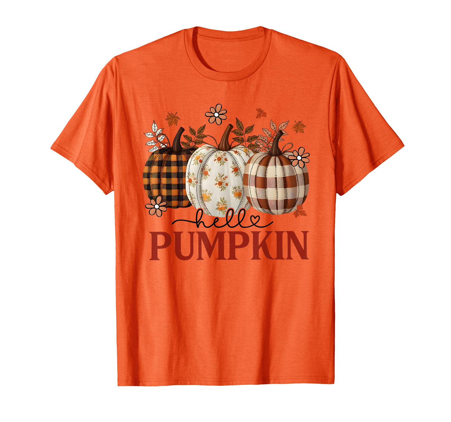 Hello Pumpkin Leopard Print for Fall Thanksgiving Womens Kid T-Shirt