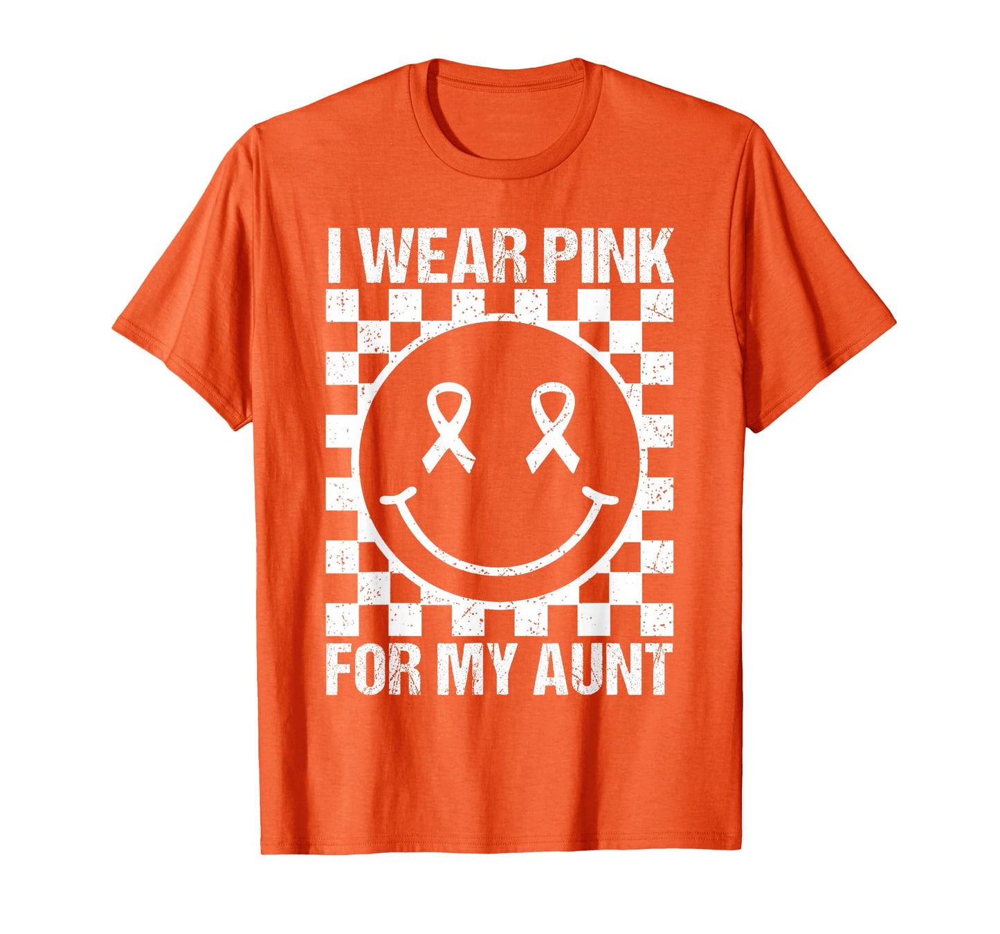 I Wear Pink for My Aunt Smile Face Breast Cancer Women Kids T-Shirt