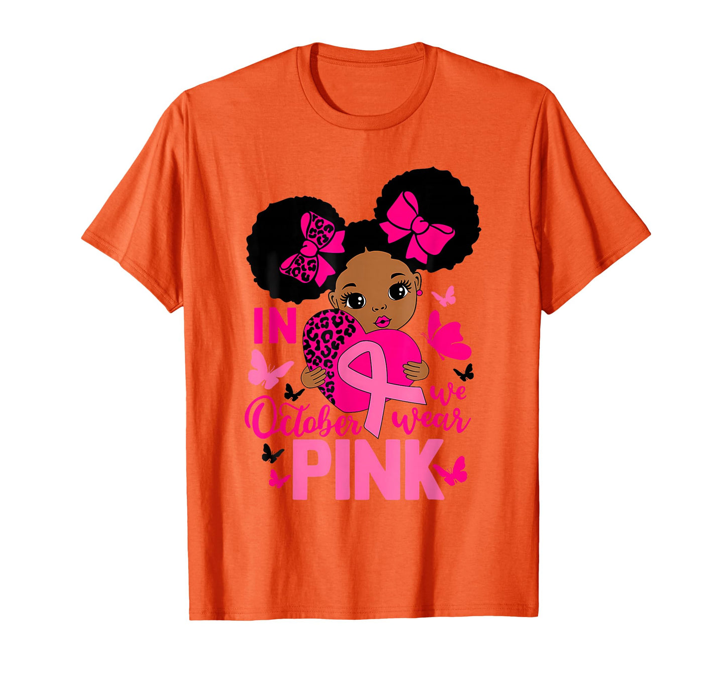 Messy Bun in October We Wear Pink Girls Toddlers T-Shirt