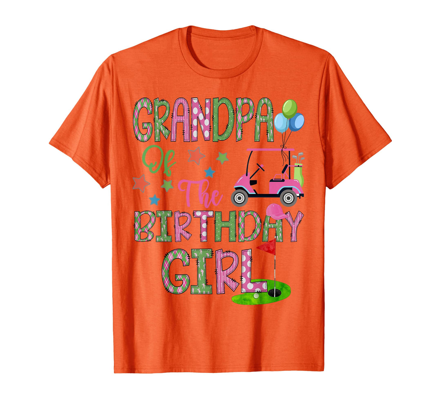 Grandpa Of The Birthday Girl Hole In One Golf 1St Bday T-Shirt