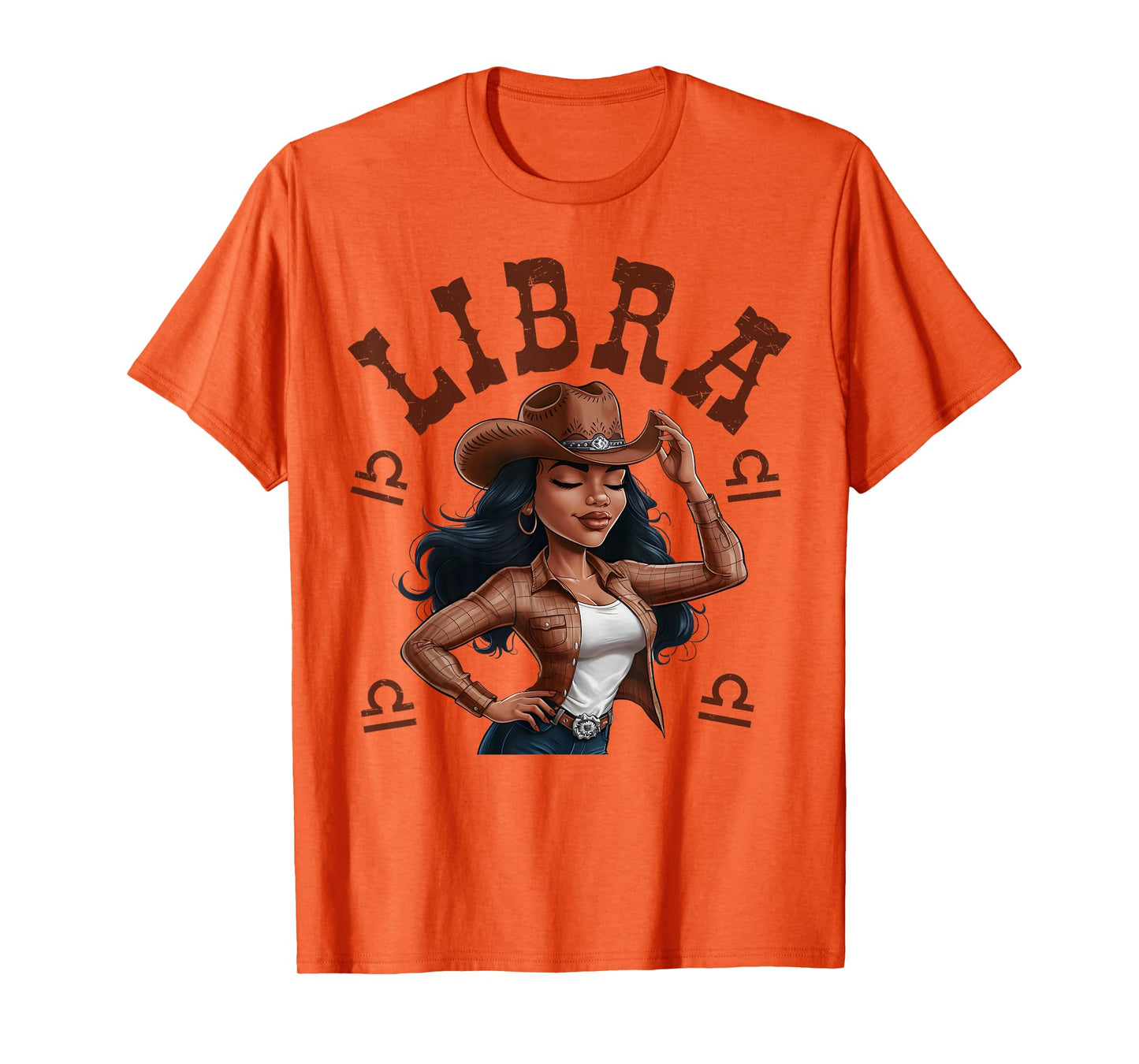 Libra Western Black Cowgirl African American Women T-Shirt