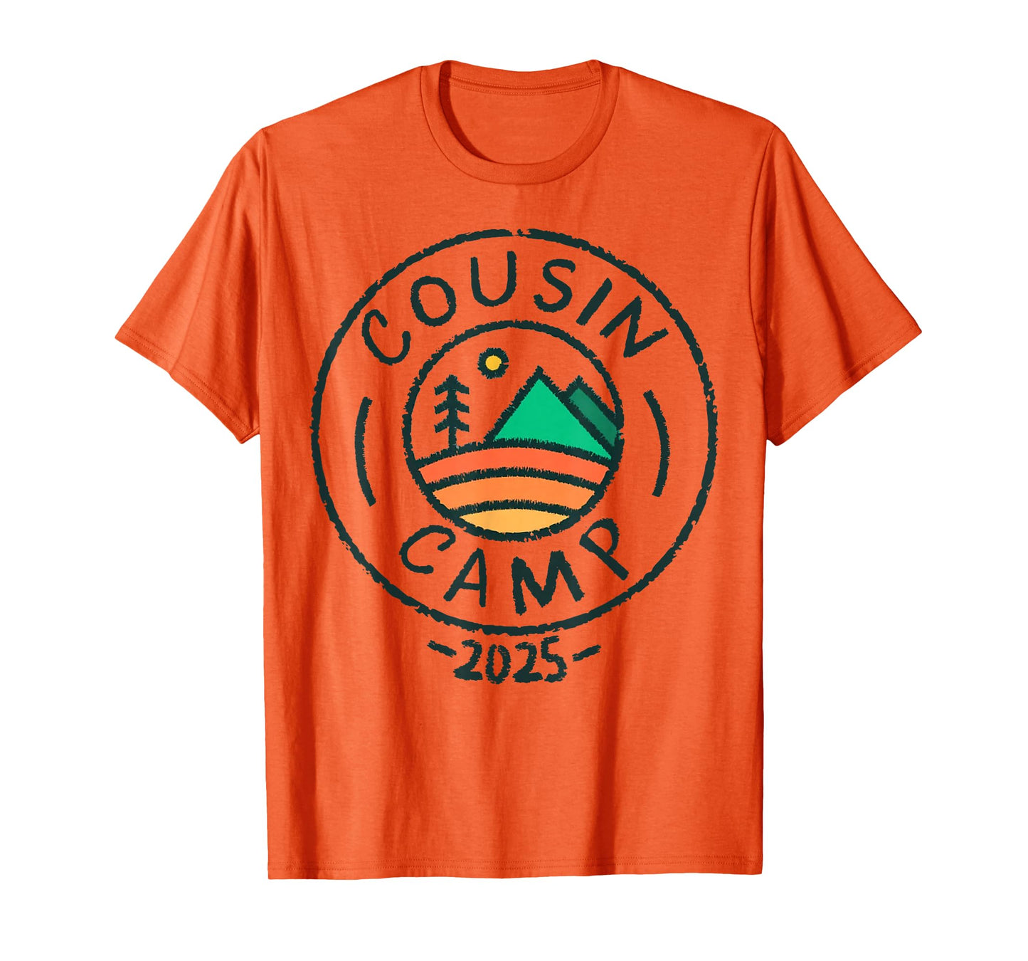 Cute Cousin Camp 2025 Friends Family Camping Summer Vacation T-Shirt