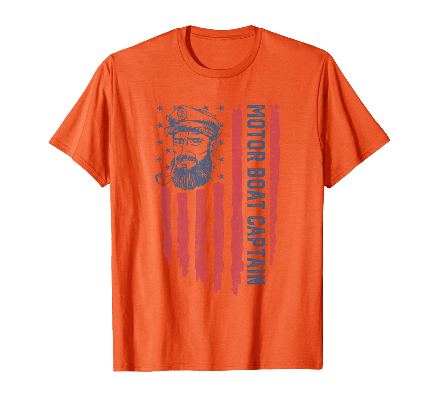 Motor Boat Captain American Flag Pontoon Boating 4th of July T-Shirt