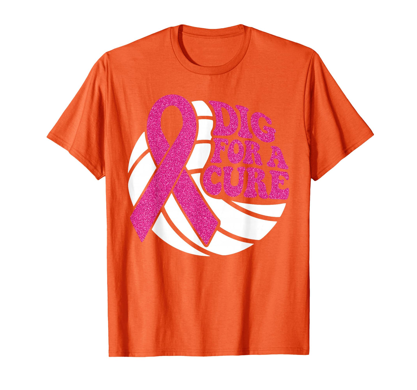 Dig for Cure Pink Ribbon Volleyball Breast Cancer Awareness T-Shirt