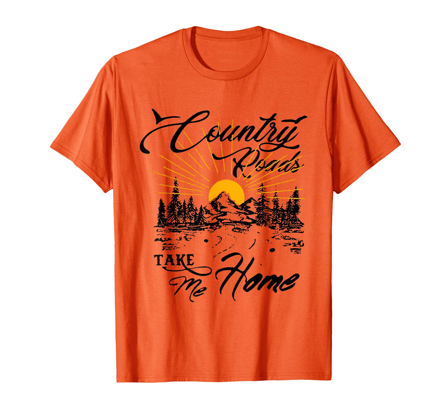 Retro Vintage Sunshine Country Roads Take Me Home Quote T-Shirt