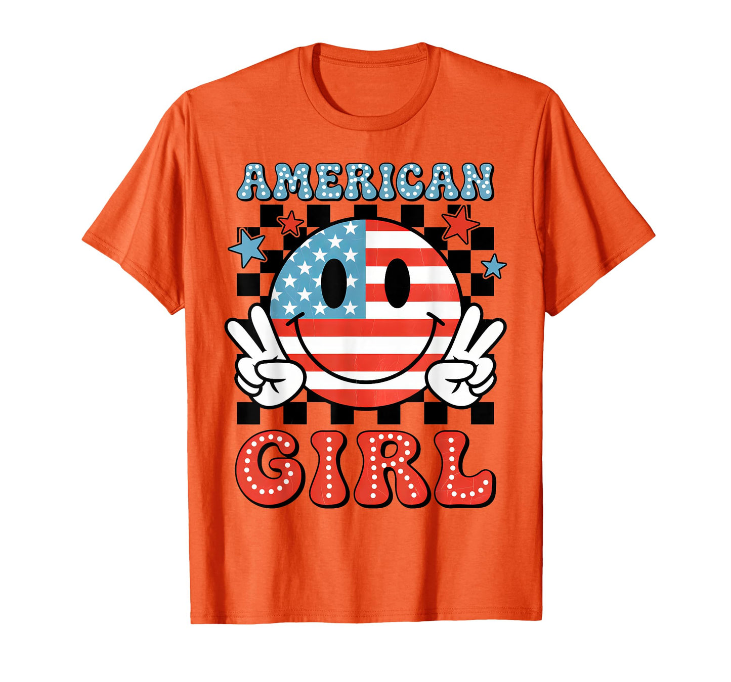 Funny American Girl Toddler Teens Kids 4th of July Patriotic T-Shirt