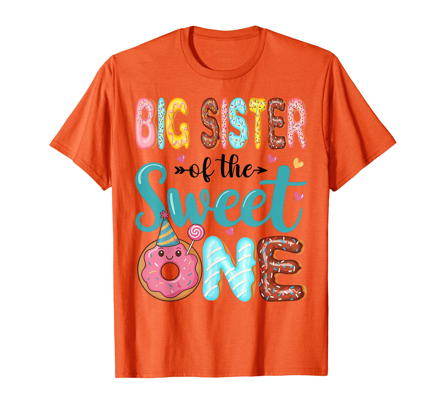 Big Sister Of The Sweet One 1st Birthday Girl Donut Party T-Shirt