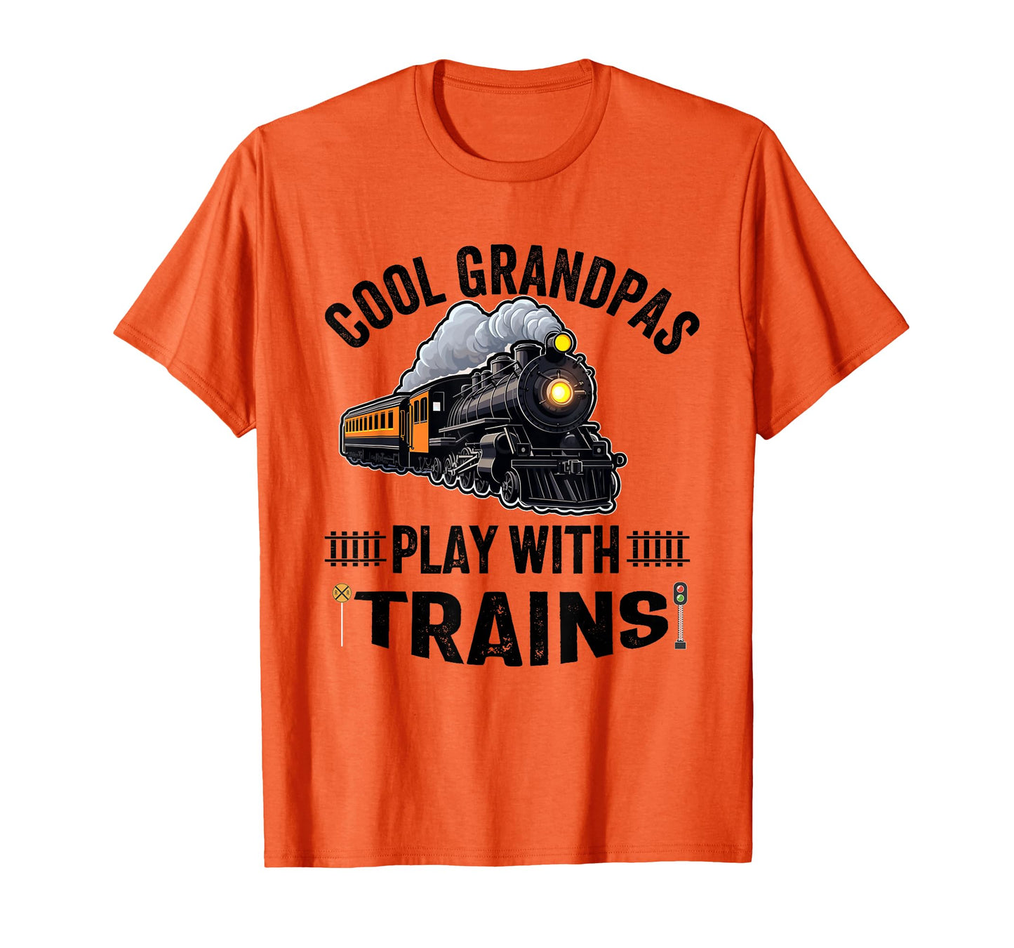 cool grandpas play with trains Train Conductor Locomotive T-Shirt