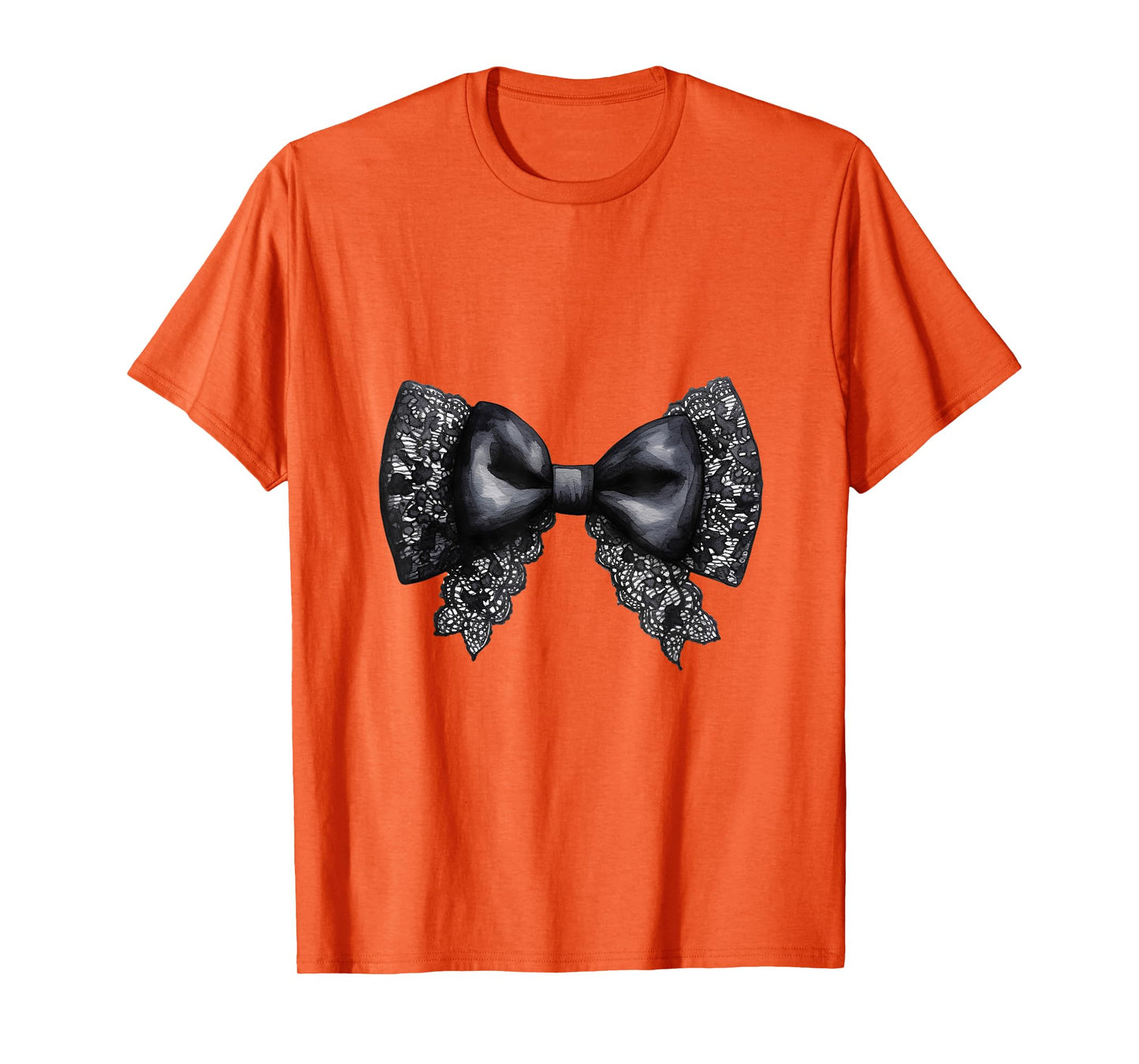 Black Lace Bow Design Girly T-Shirt