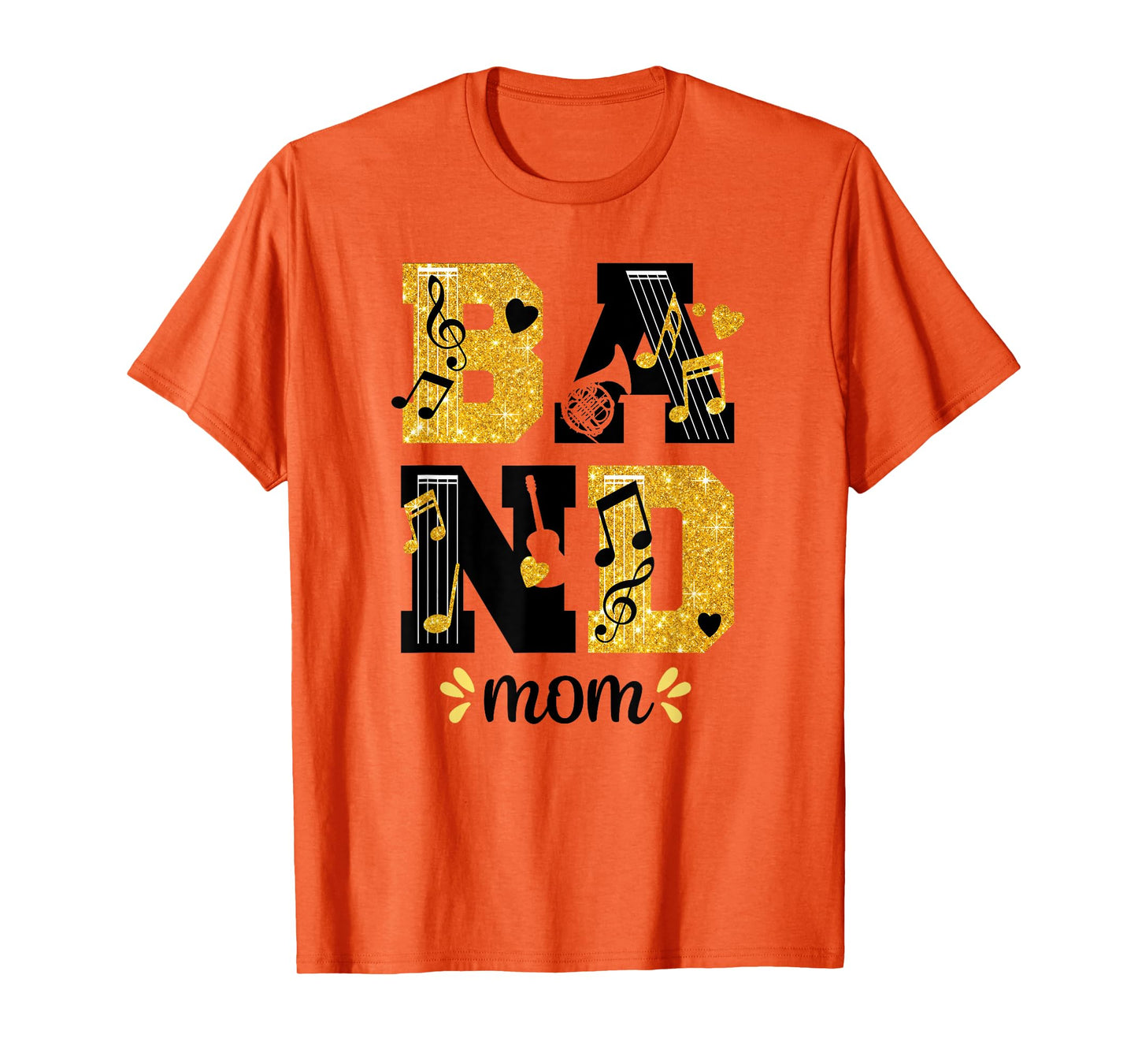 Proud Band Mom Musical Marching Band Mom Yellow and Black T-Shirt