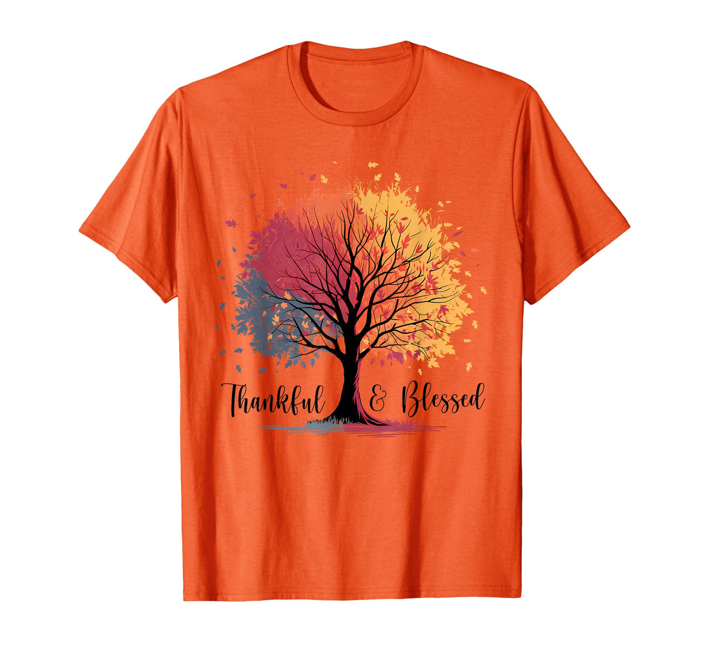 Thankful Blessed Woodland Journey Heathered Thanksgiving T-Shirt