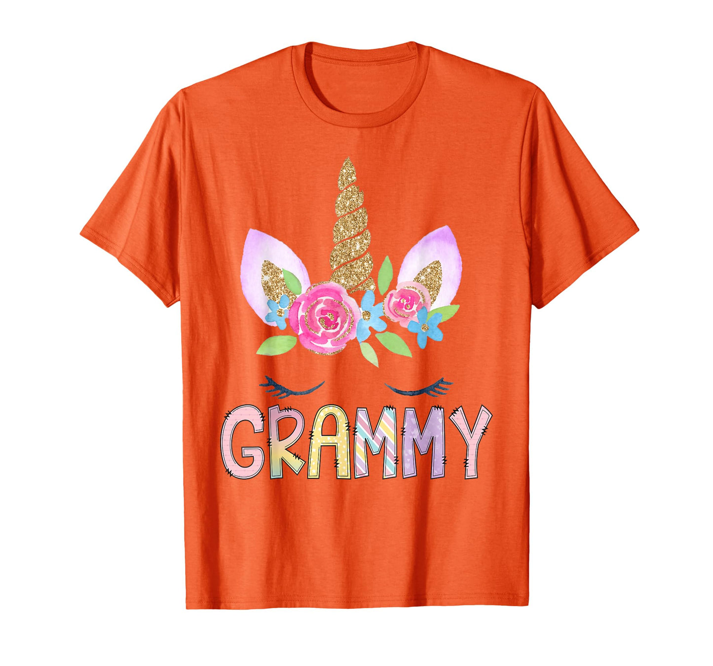 Grammy Unicorn Floral Birthday Girl Family Matching T-Shirt