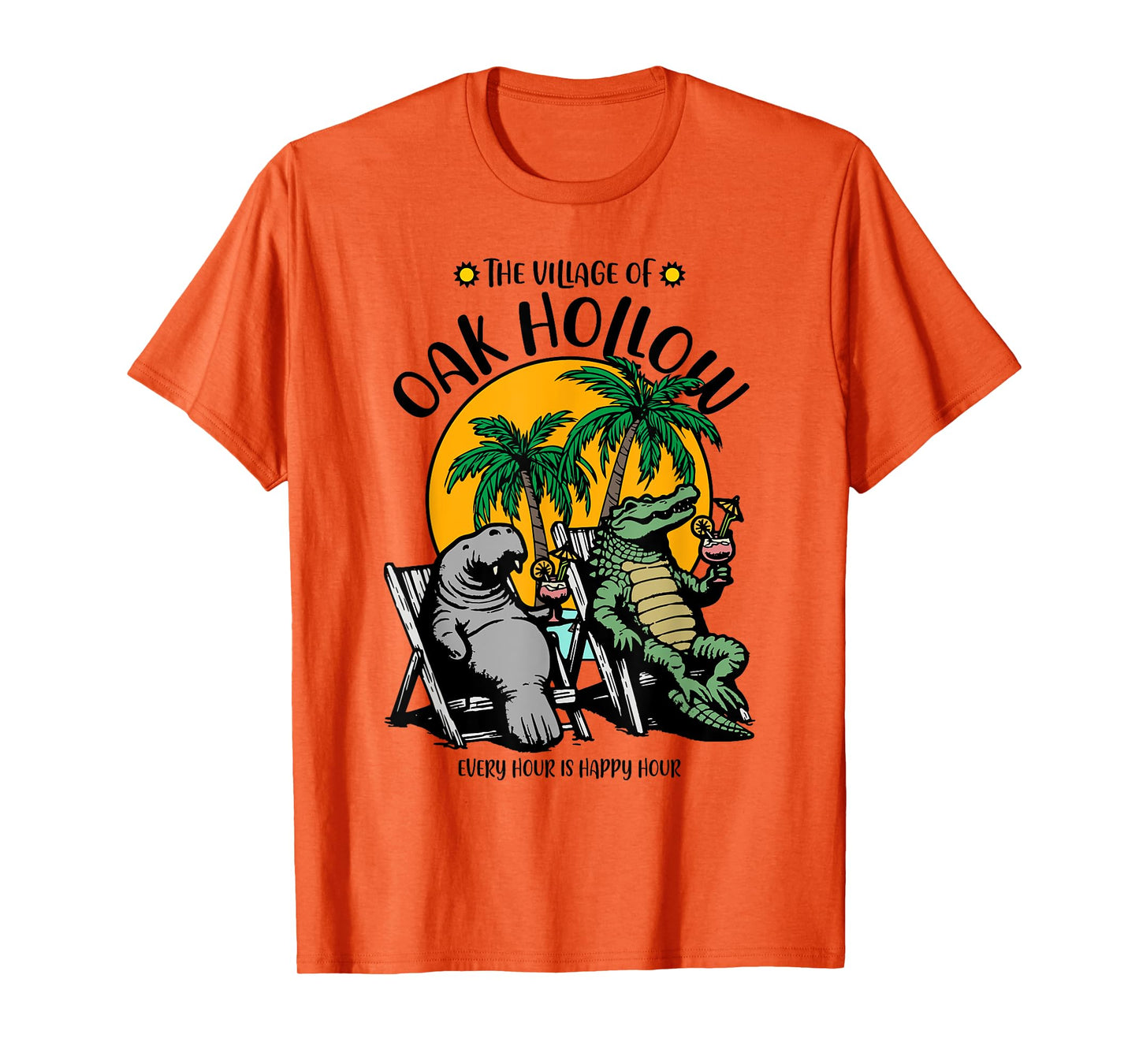 The Village of Oak Hollow TV Manatee Alligator Design T-Shirt