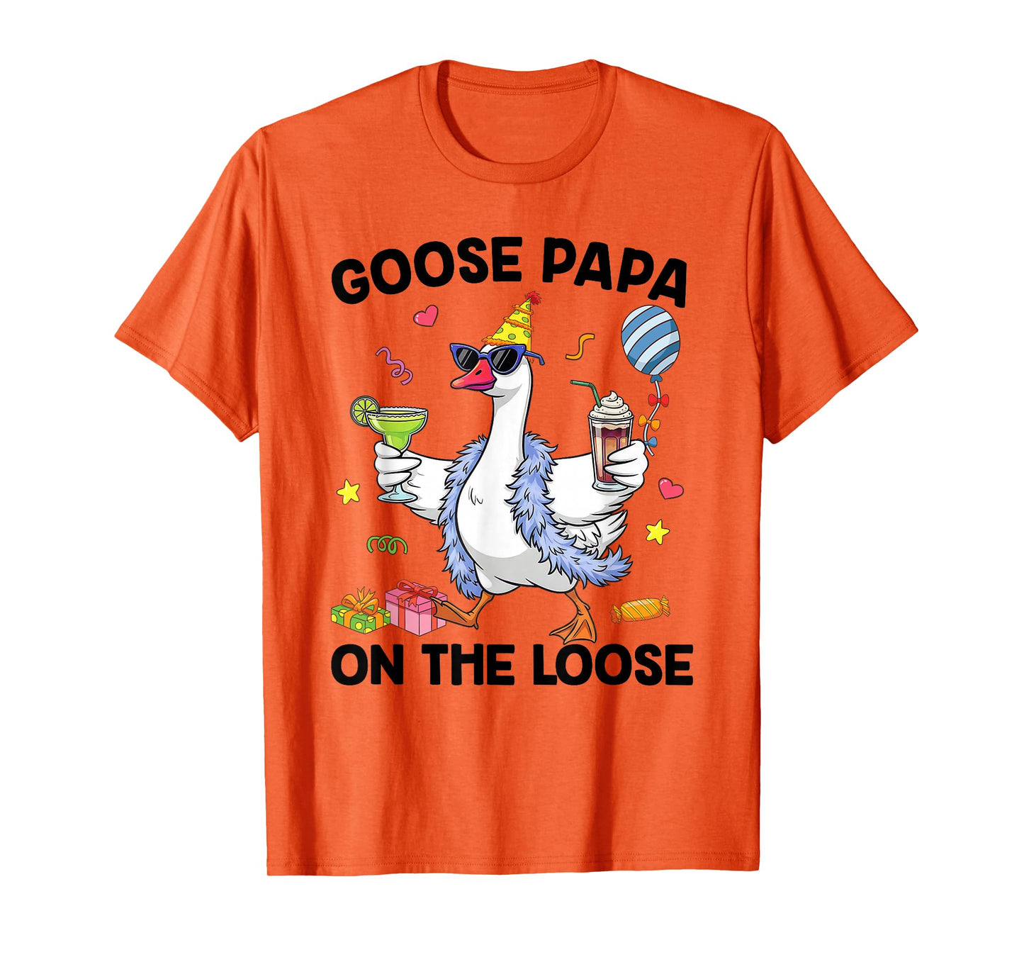 Papa Goose On The Loose Funny Birthday Matching Family T-Shirt