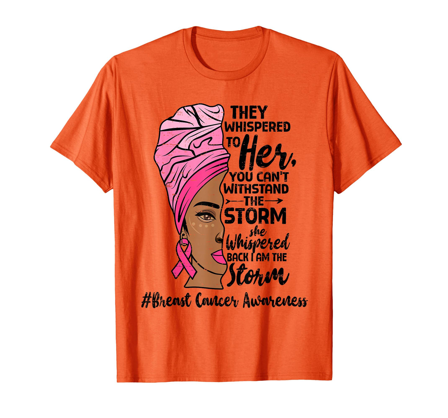 African American Breast Cancer Awareness Black Woman Warrior T-Shirt