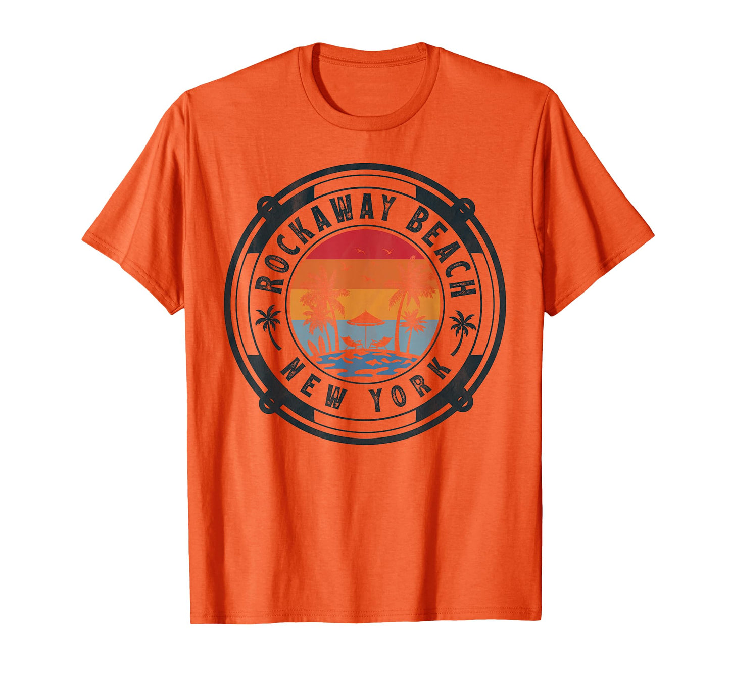 Rockaway Beach New York Summer Vacation Vintage Sunset T-Shirt